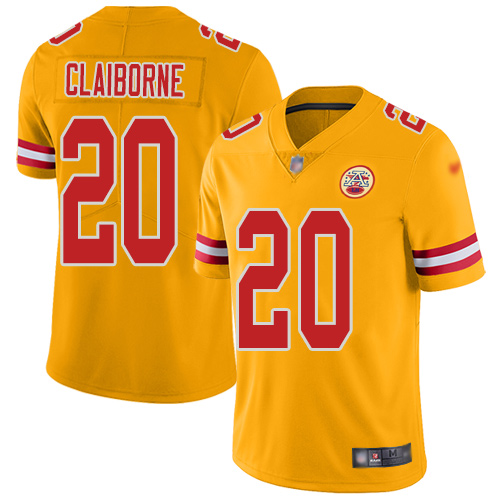 Youth Kansas City Chiefs #20 Claiborne Morris Limited Gold Inverted Legend Football Nike NFL Jersey